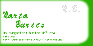 marta burics business card